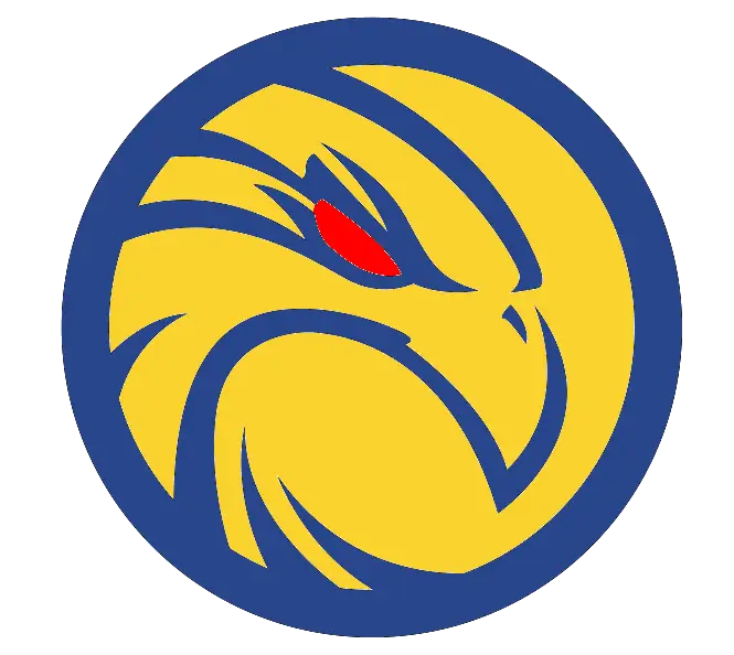 Hawk Logo in Yellow and Blue