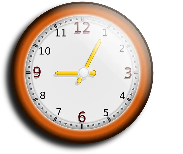 Orange Wall Clock with Yellow Hands