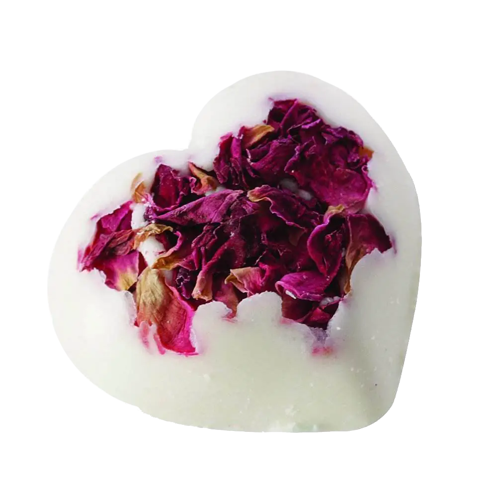 Heart-Shaped Soap with Rose Petals