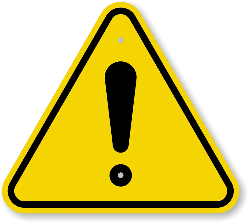 Yellow Triangle Caution Sign with Exclamation Mark