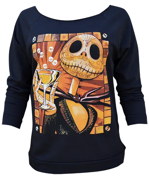 Black Sweatshirt with Skeleton Design