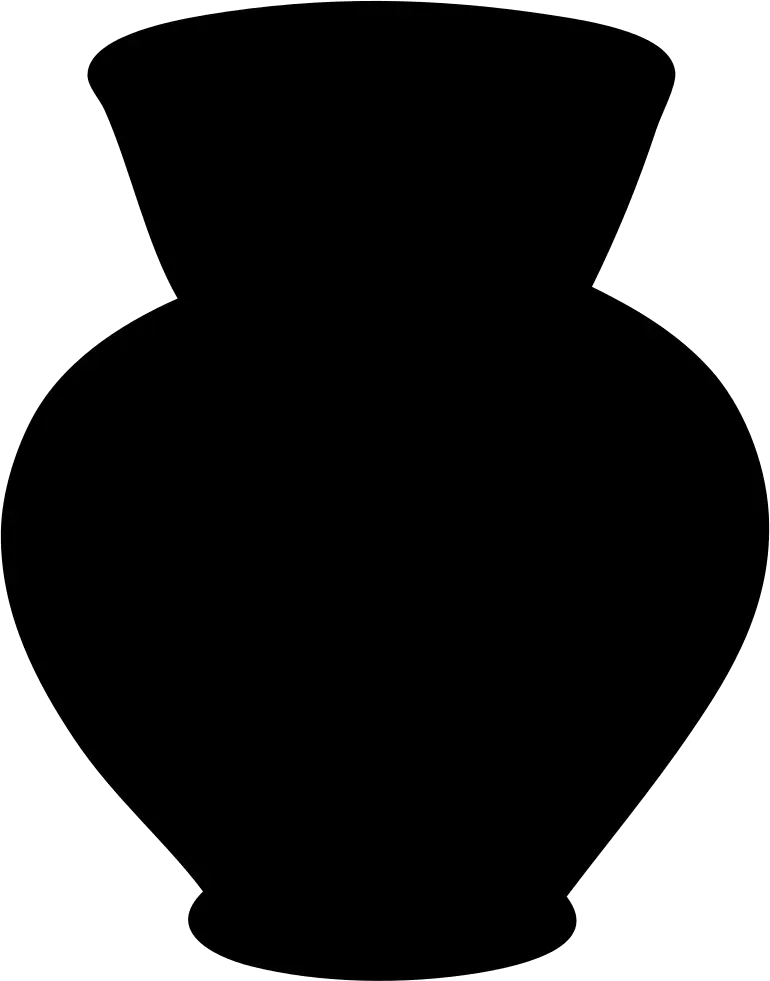Black Vase Silhouette on Transparent Background