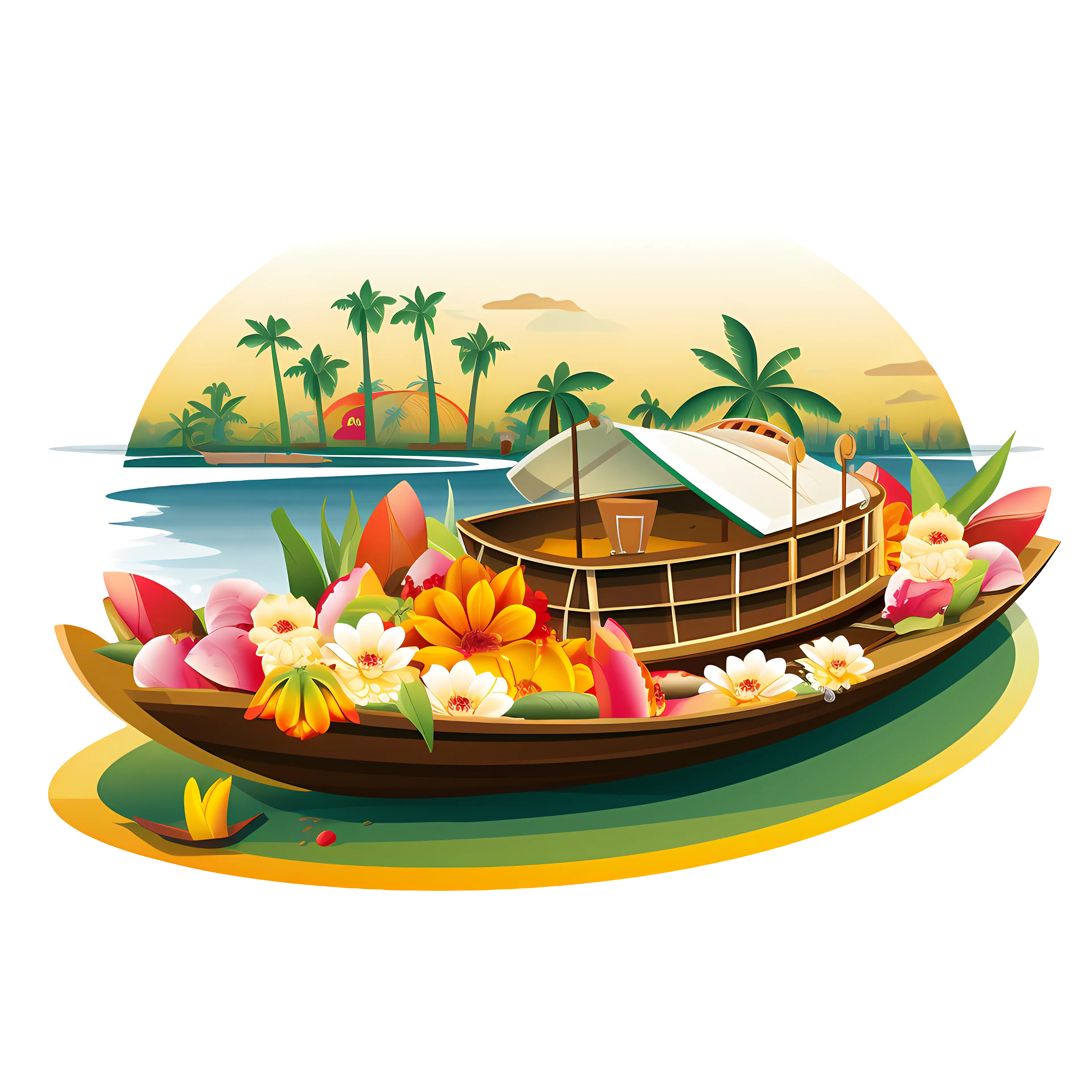 Tropical Flower Boat