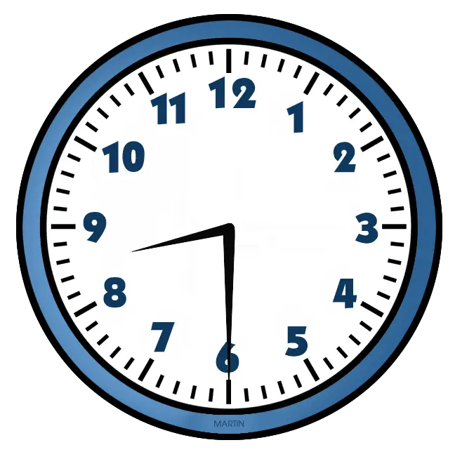 Clock Face with Blue Frame