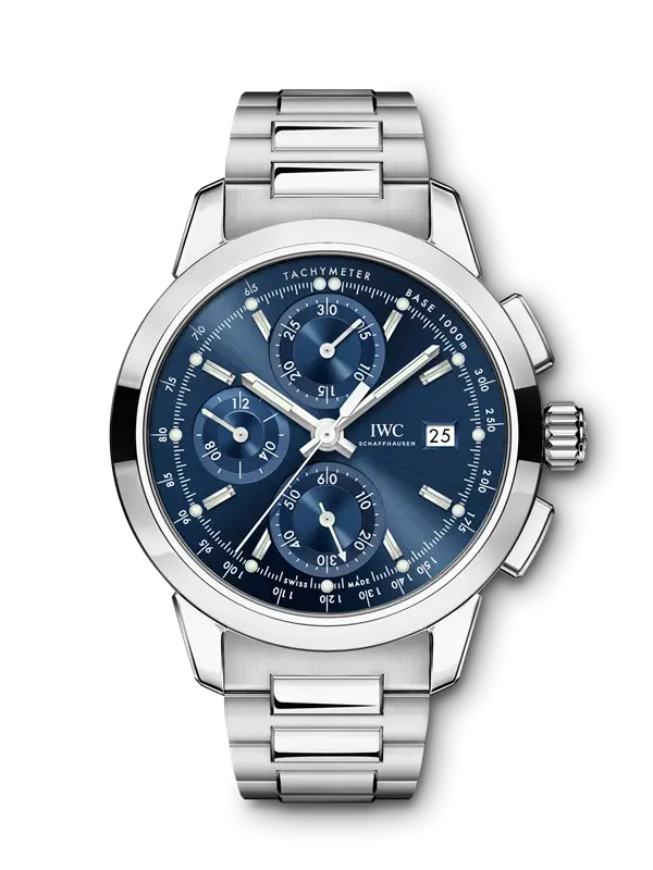 Elegant Silver Wristwatch with Blue Dial