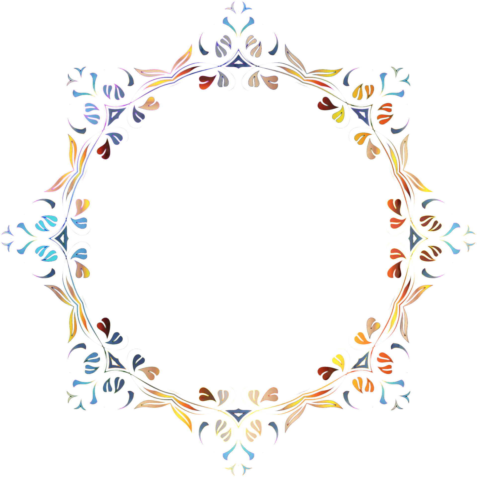 Colorful Decorative Floral Frame Illustration