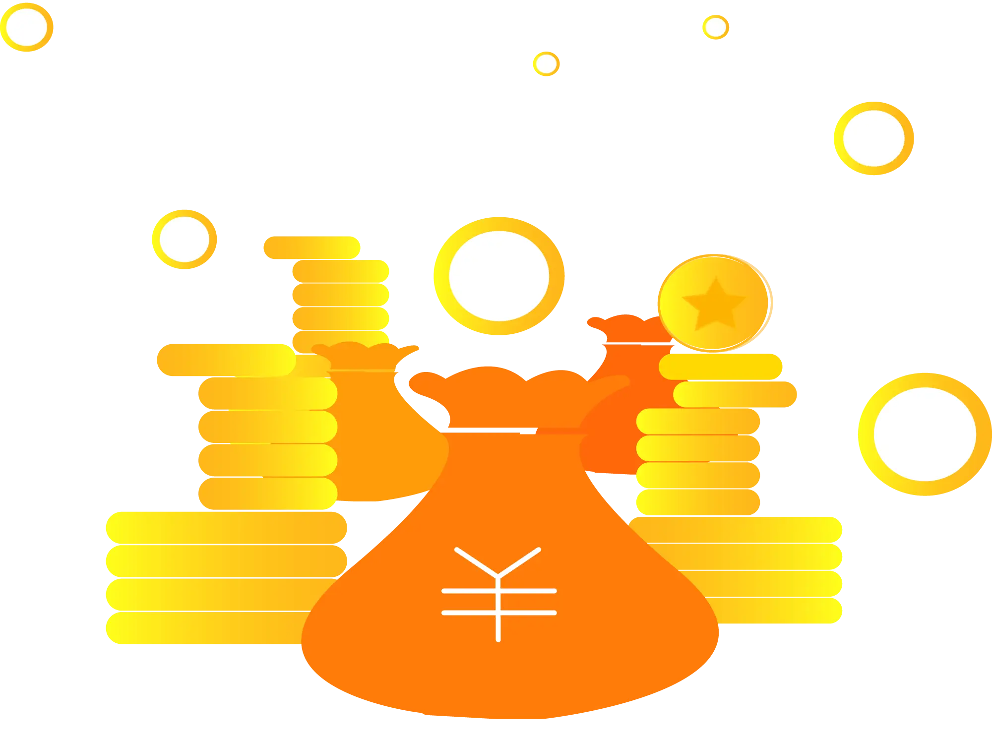 Golden Coins and Money Pouch Illustration