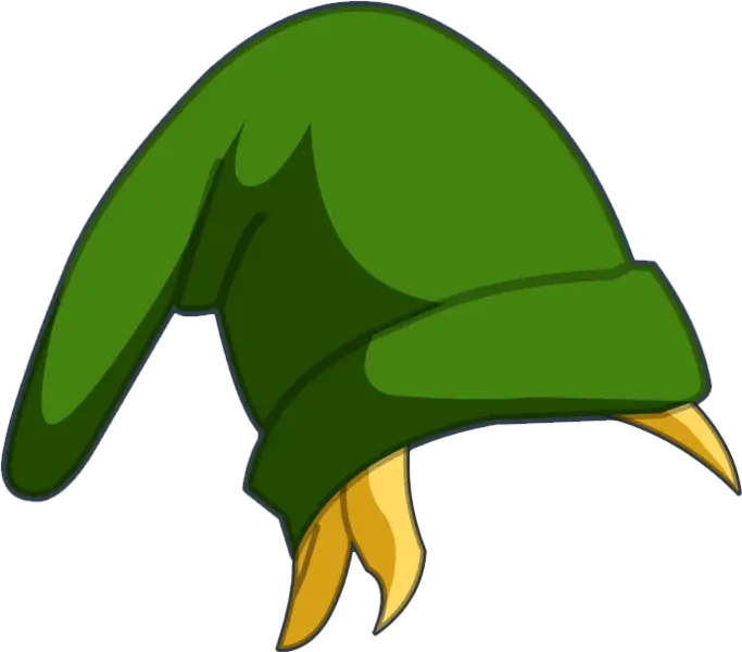 Green Hat with Yellow Strands