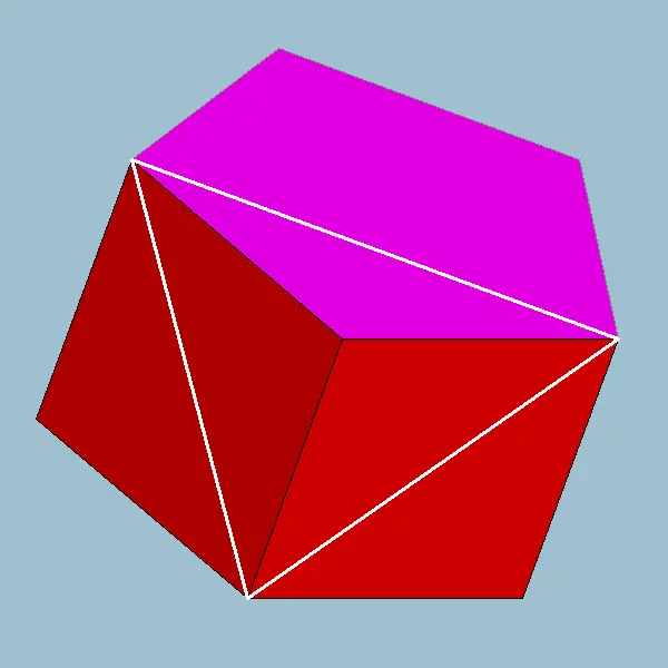 Pink and Red 3D Geometric Shape