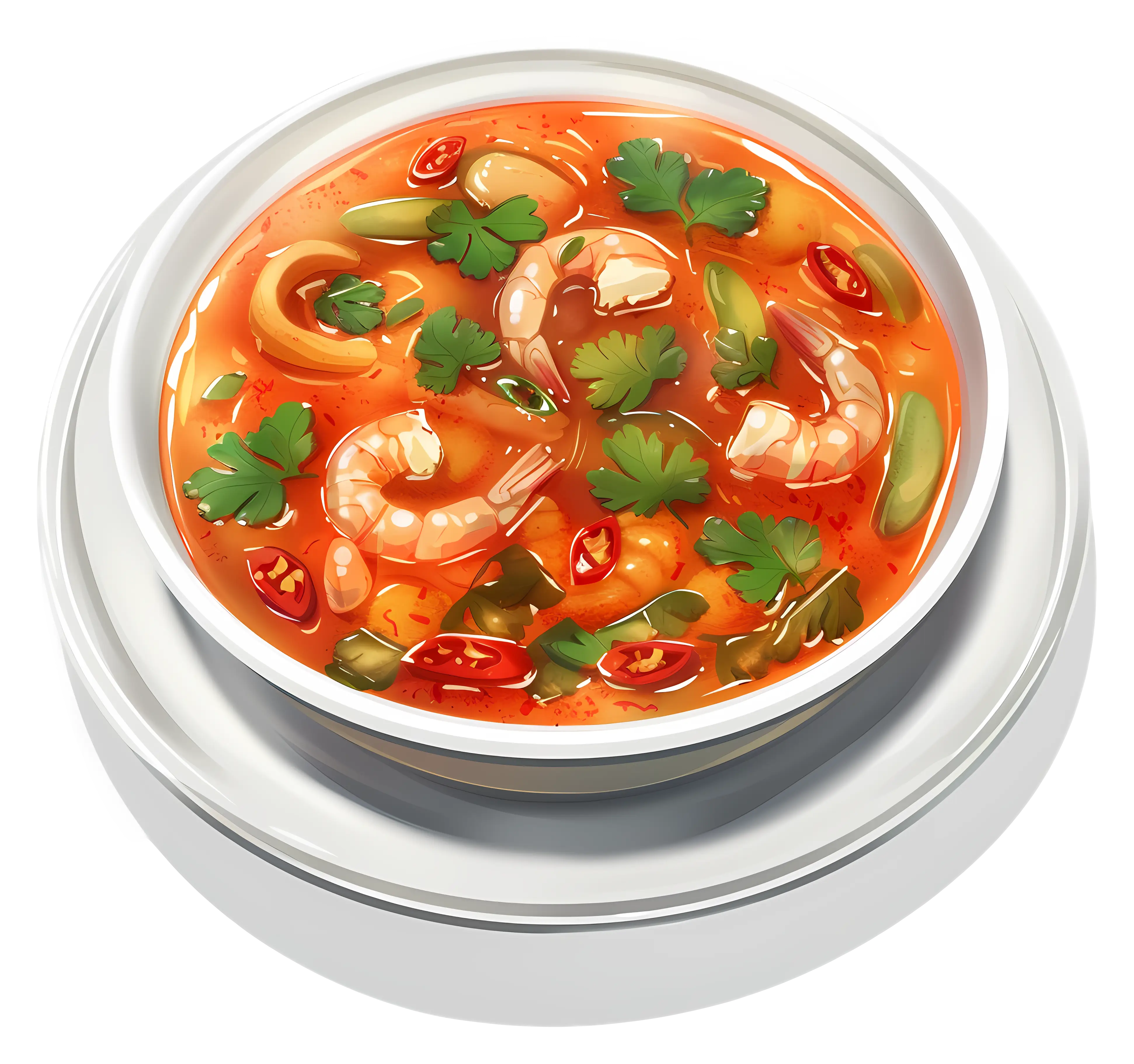 Spicy Shrimp Soup with Cilantro