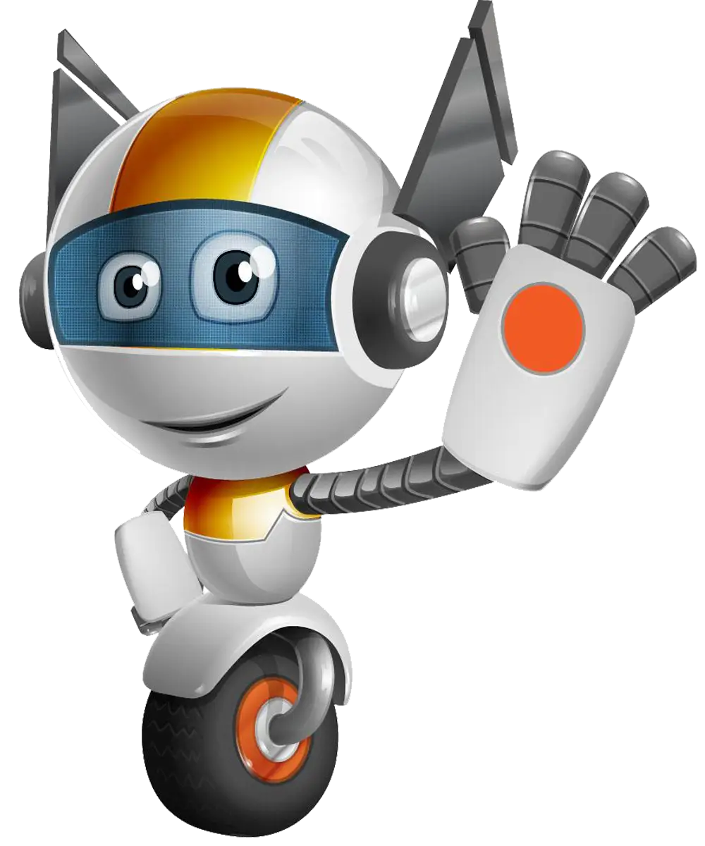 Friendly Robot Waving Illustration