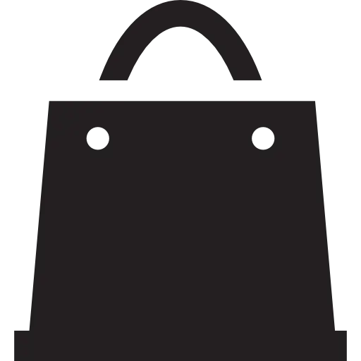 Black Shopping Bag Icon for Store Applications
