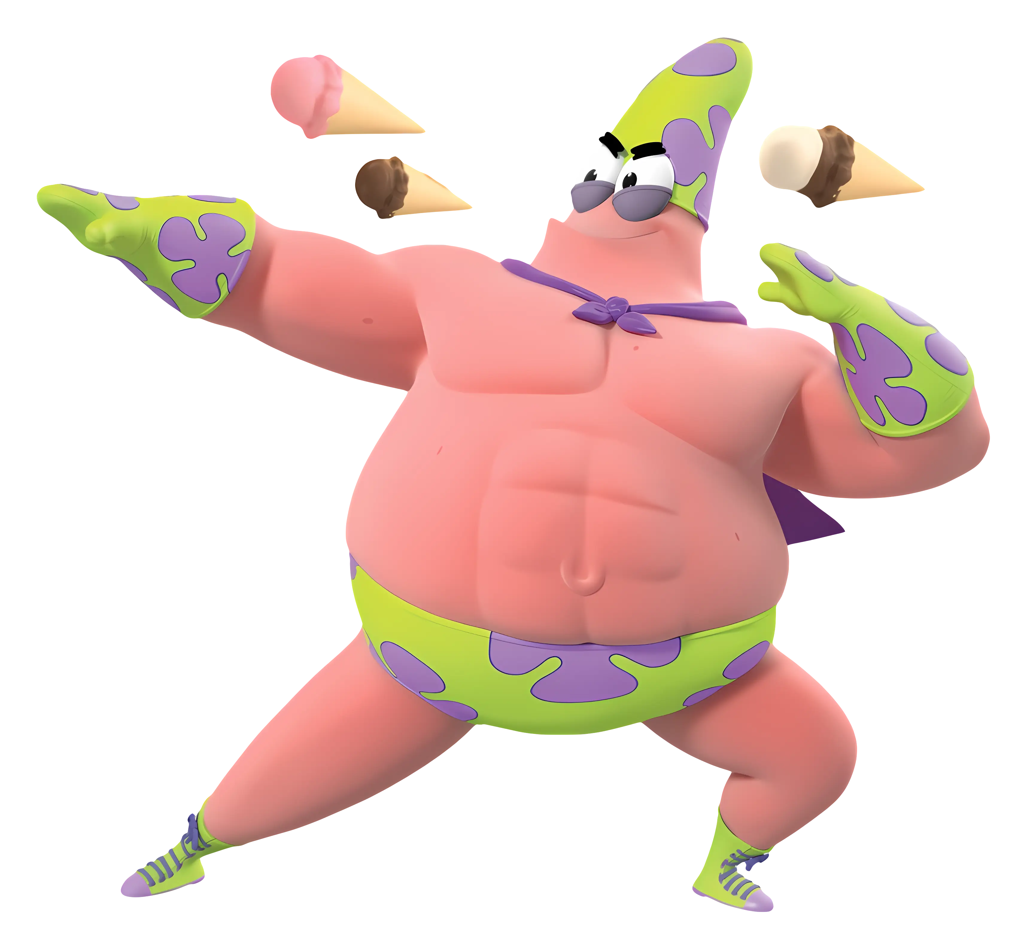 Pink Starfish Superhero Posing