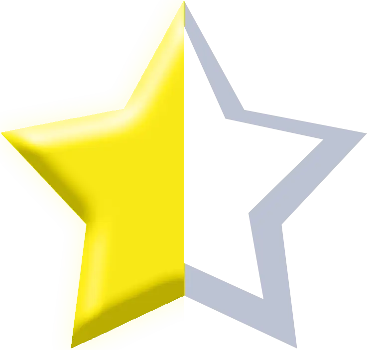 Half-Filled Yellow Star Symbol