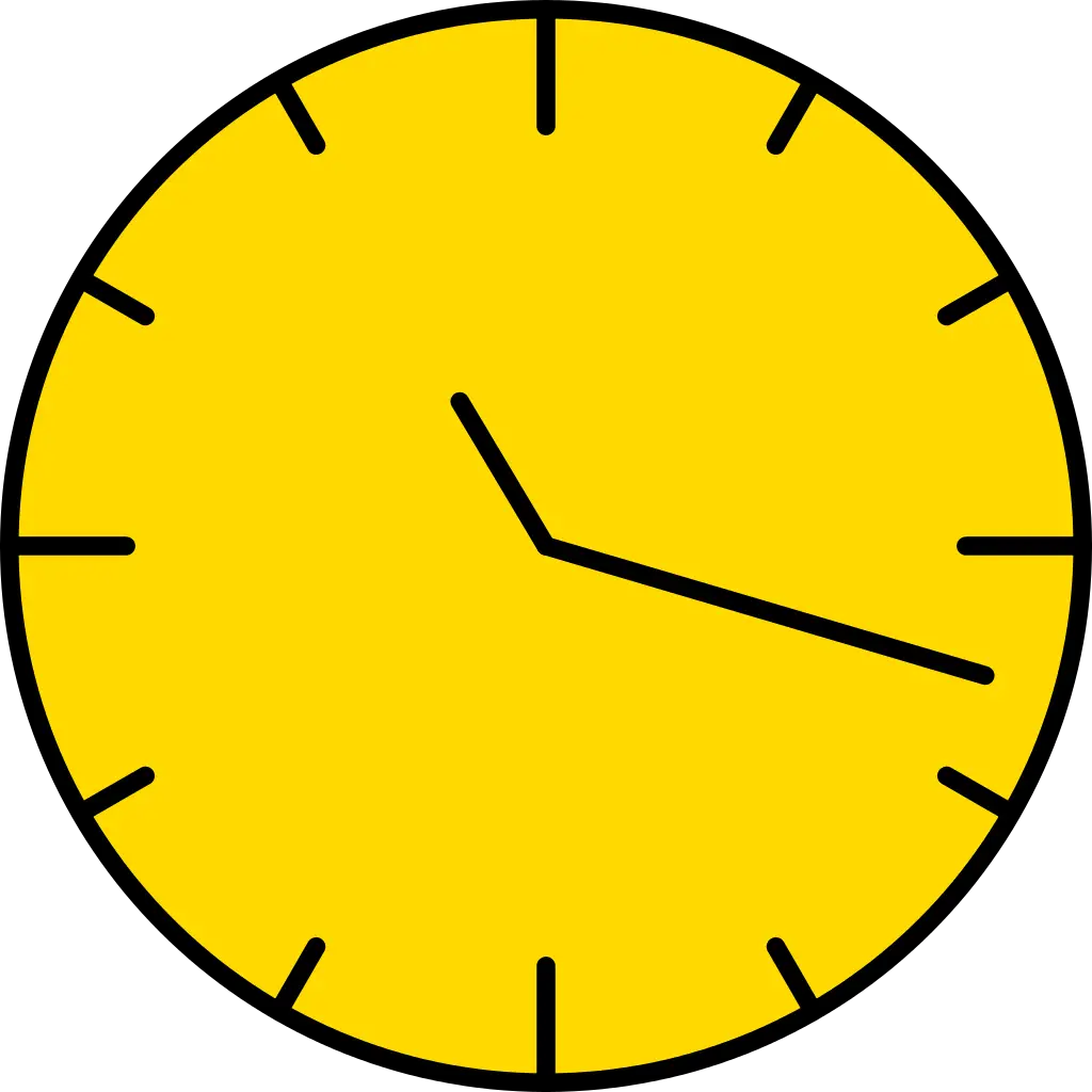 Yellow Clock Symbol with Classic Design