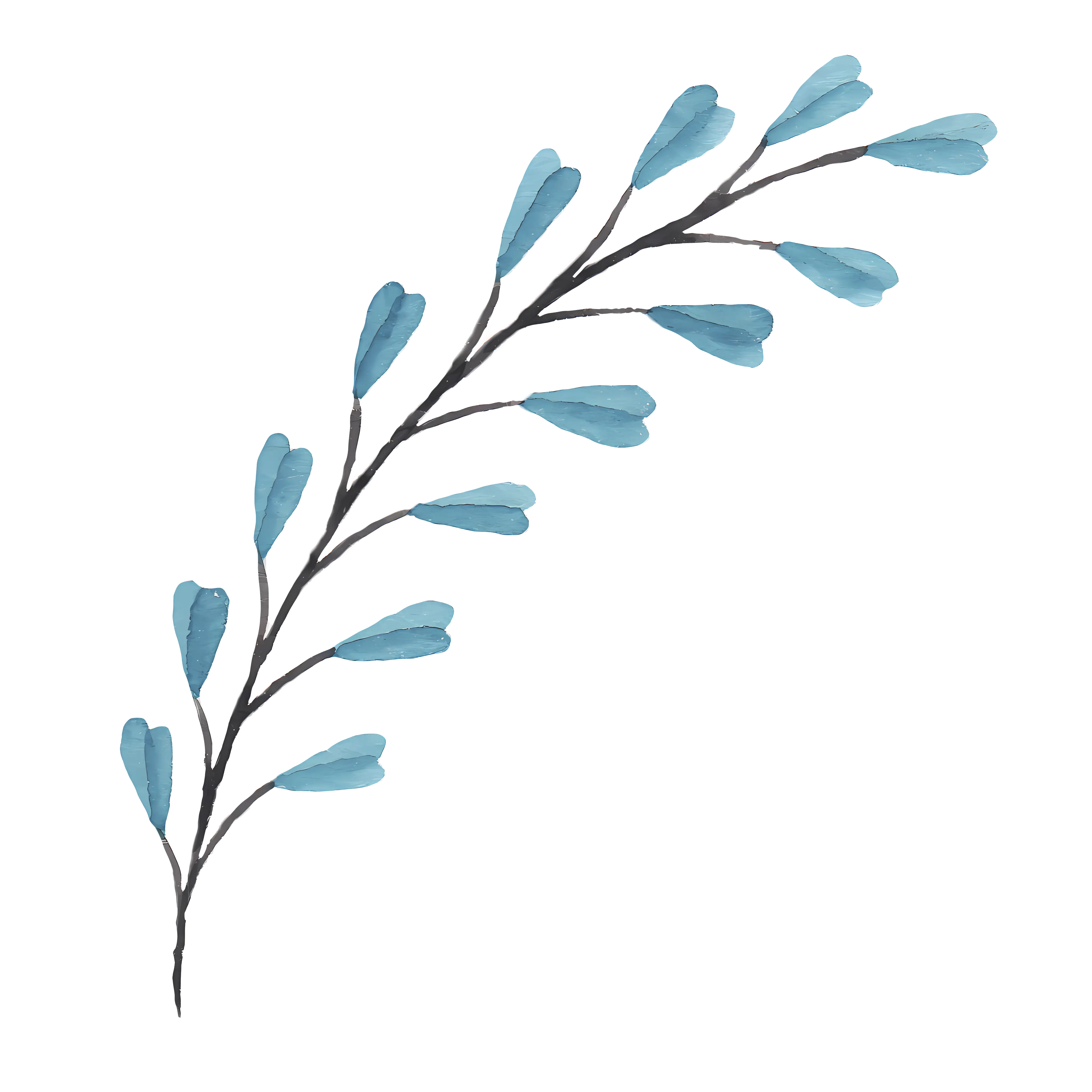 Blue Leaf Branch Illustration