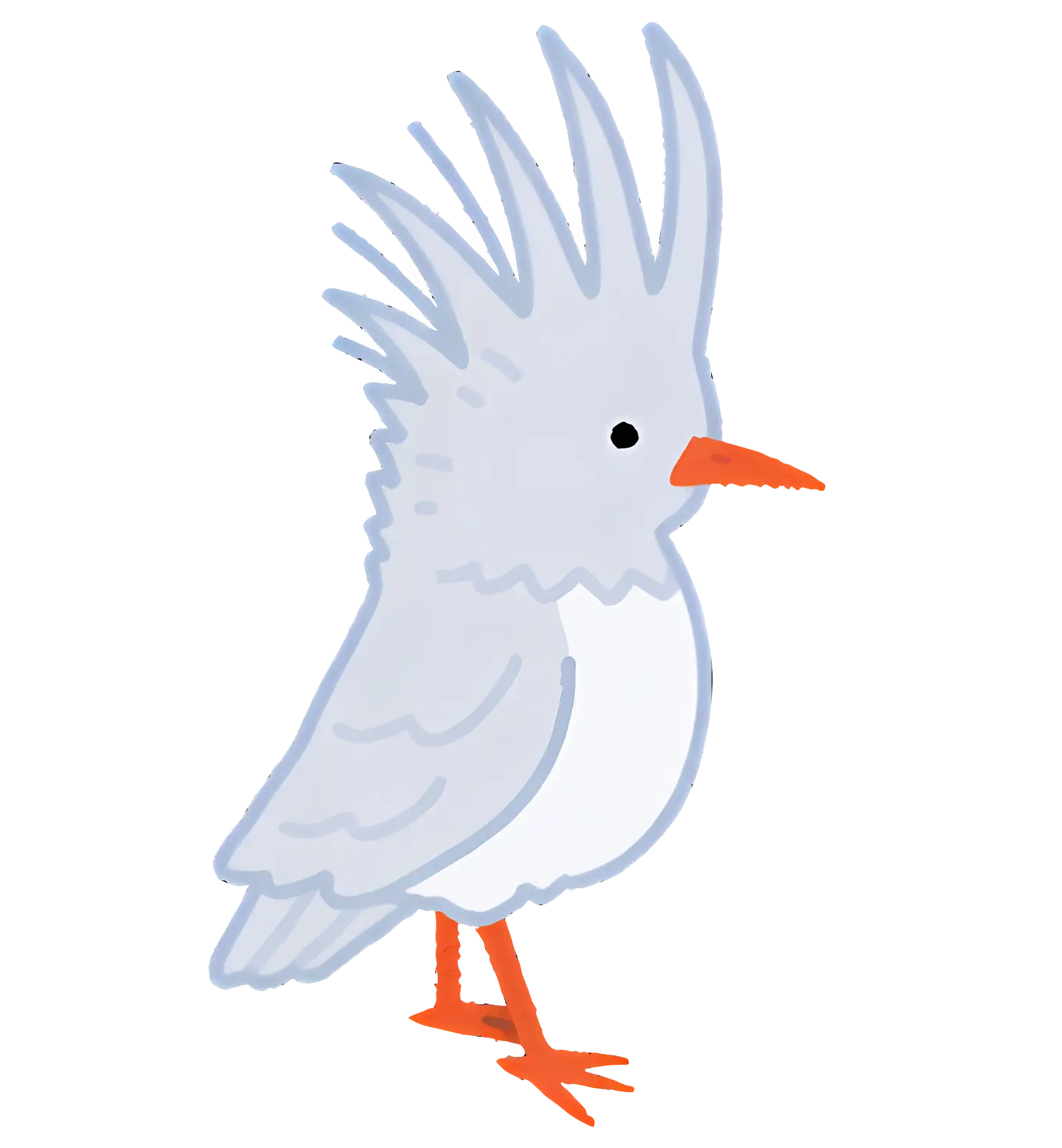 Cute Bird with Spiky Feathers