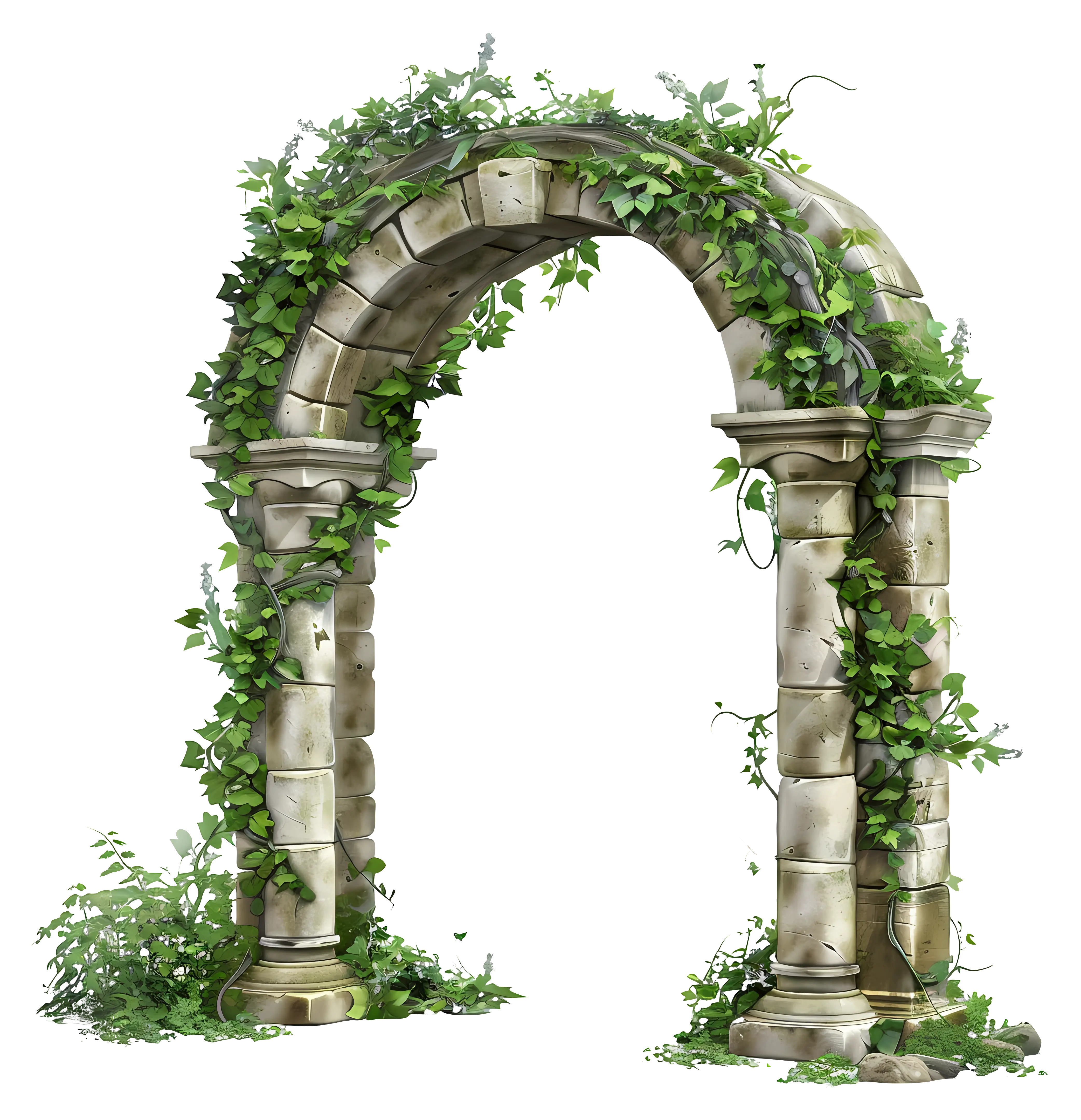 Ancient Stone Arch with Ivy