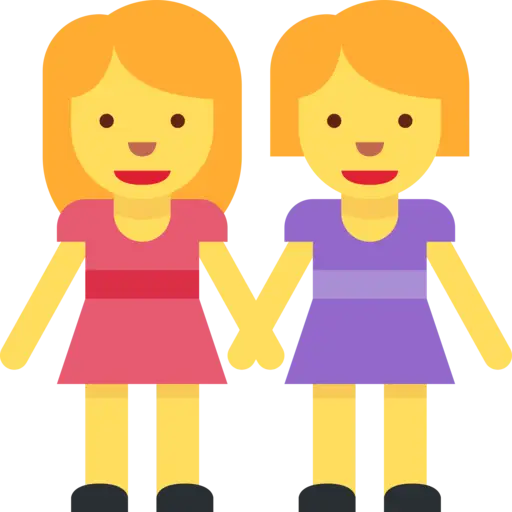 Two Girls Holding Hands Icon for Friendship