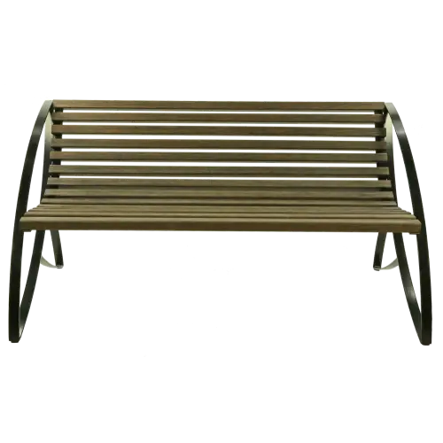 Wooden Bench with Metal Frame