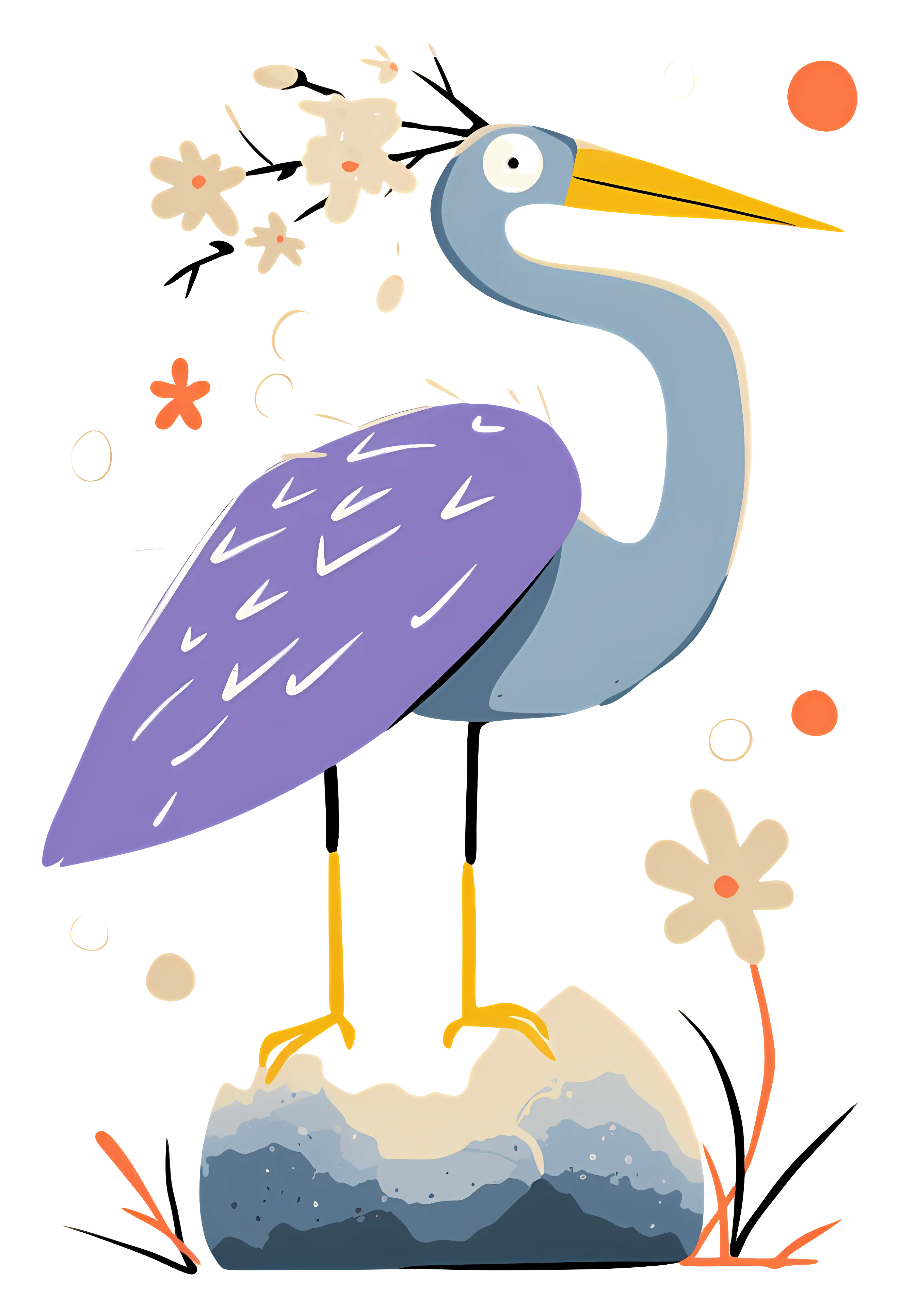 Colorful Bird with Purple Wings