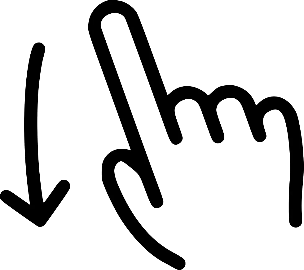 Hand Swiping Down Icon