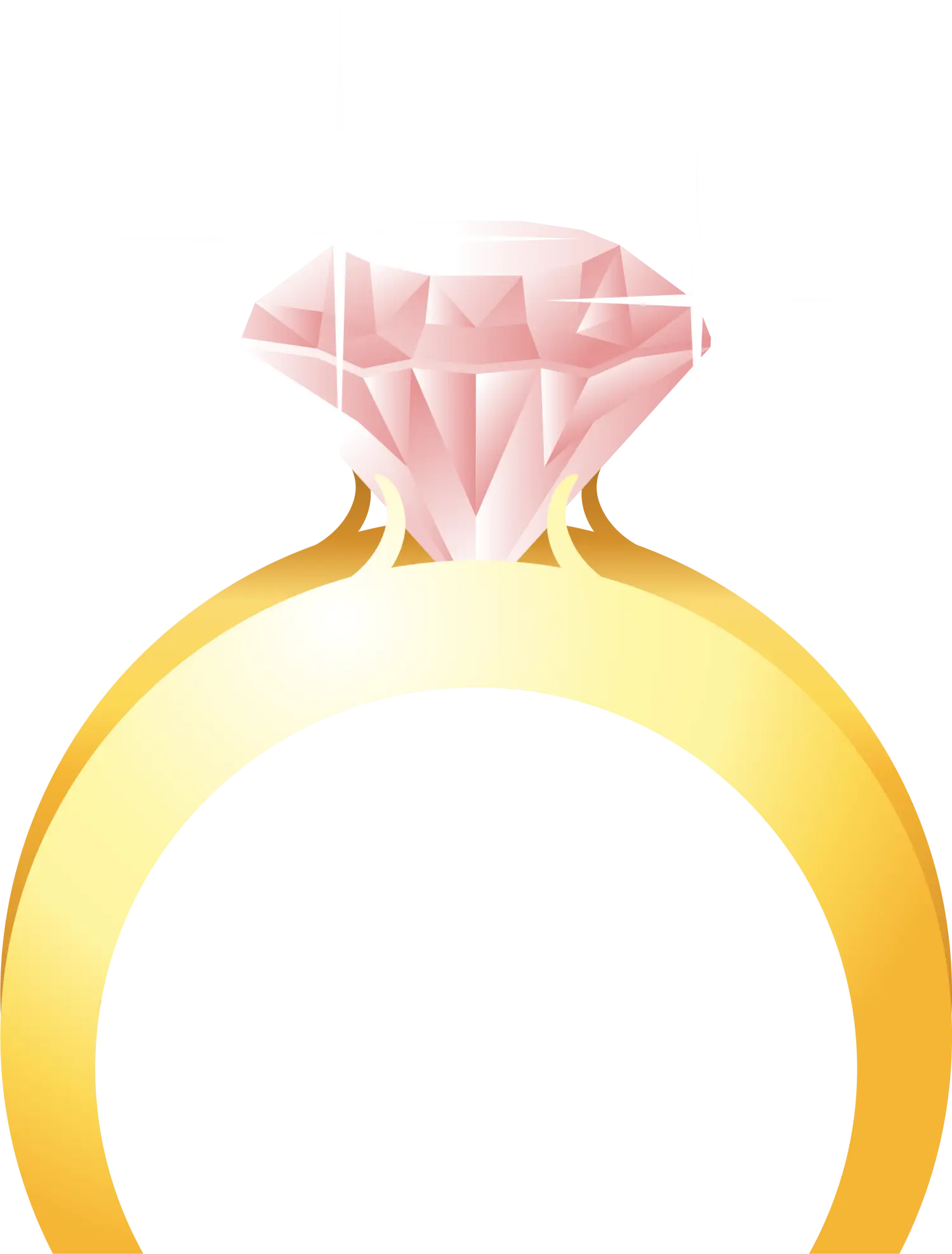 Sparkling Golden Diamond Ring Illustration