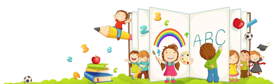 Children Learning and Exploring with Colorful Book