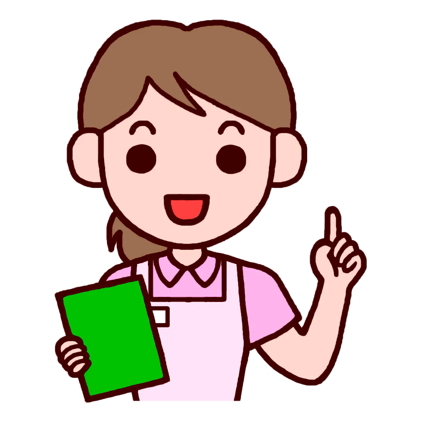Smiling Woman Holding Clipboard Illustration
