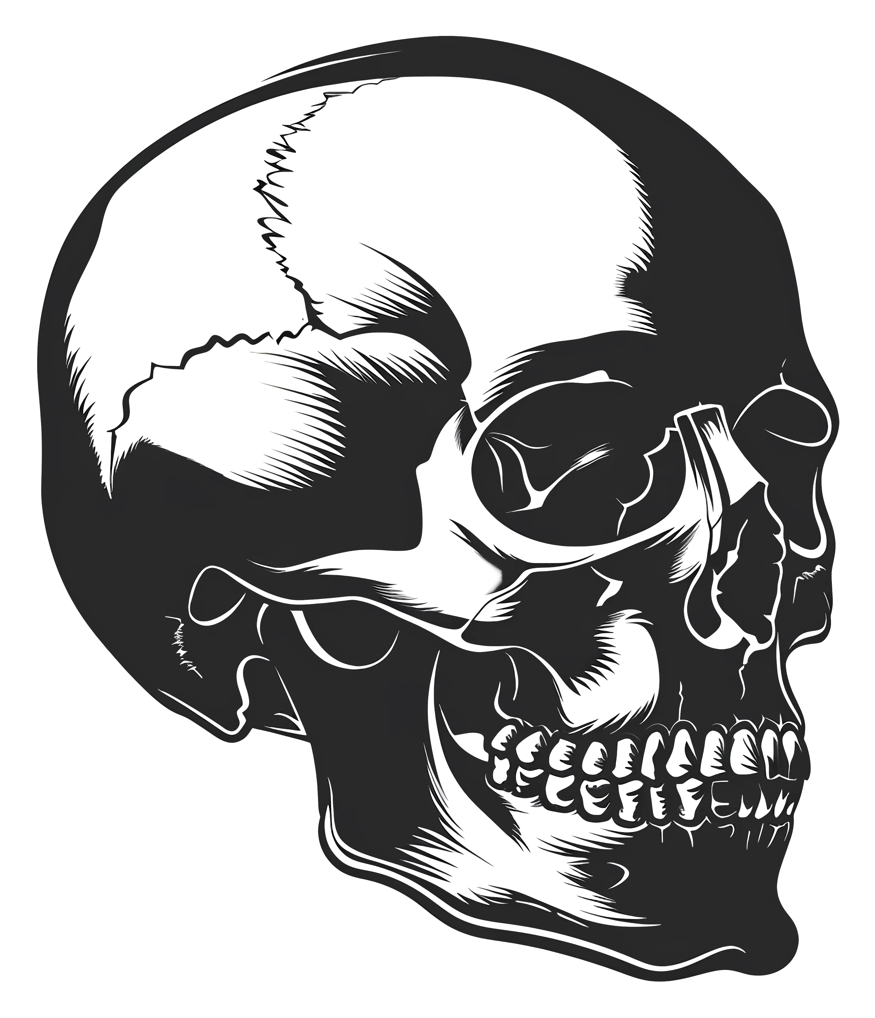 Black Sketch Skull Illustration