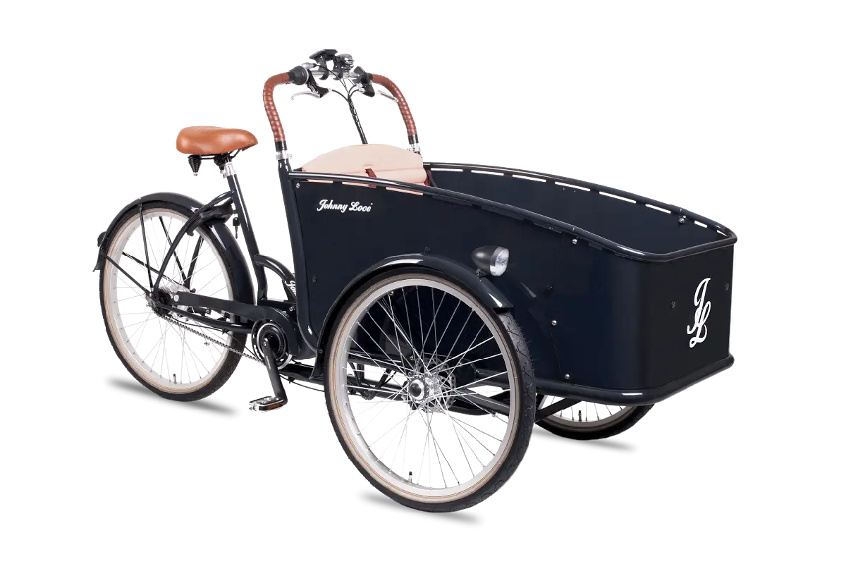 Black Cargo Bike with Front Storage for Delivery