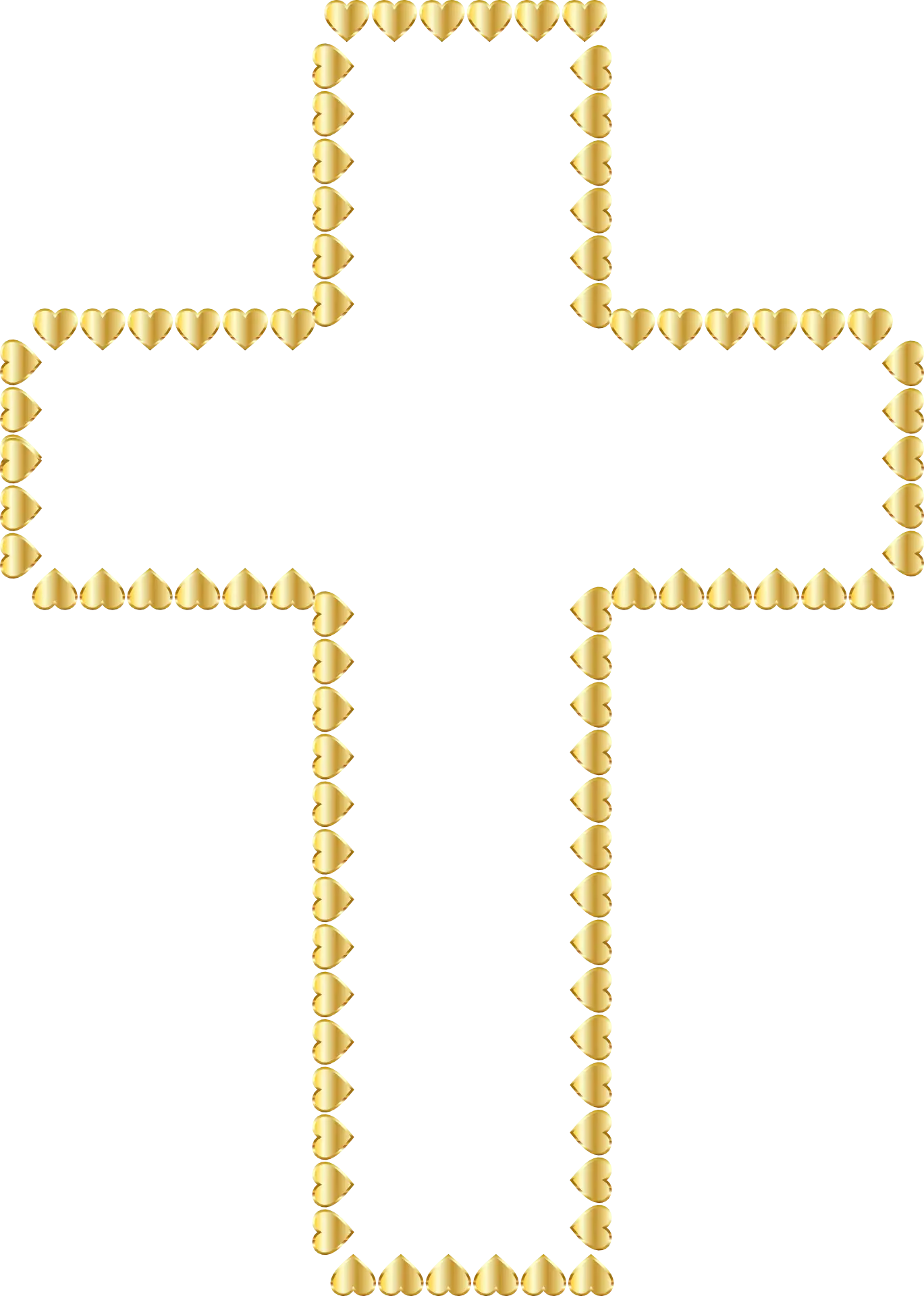 Heart-Shaped Gold Cross Design