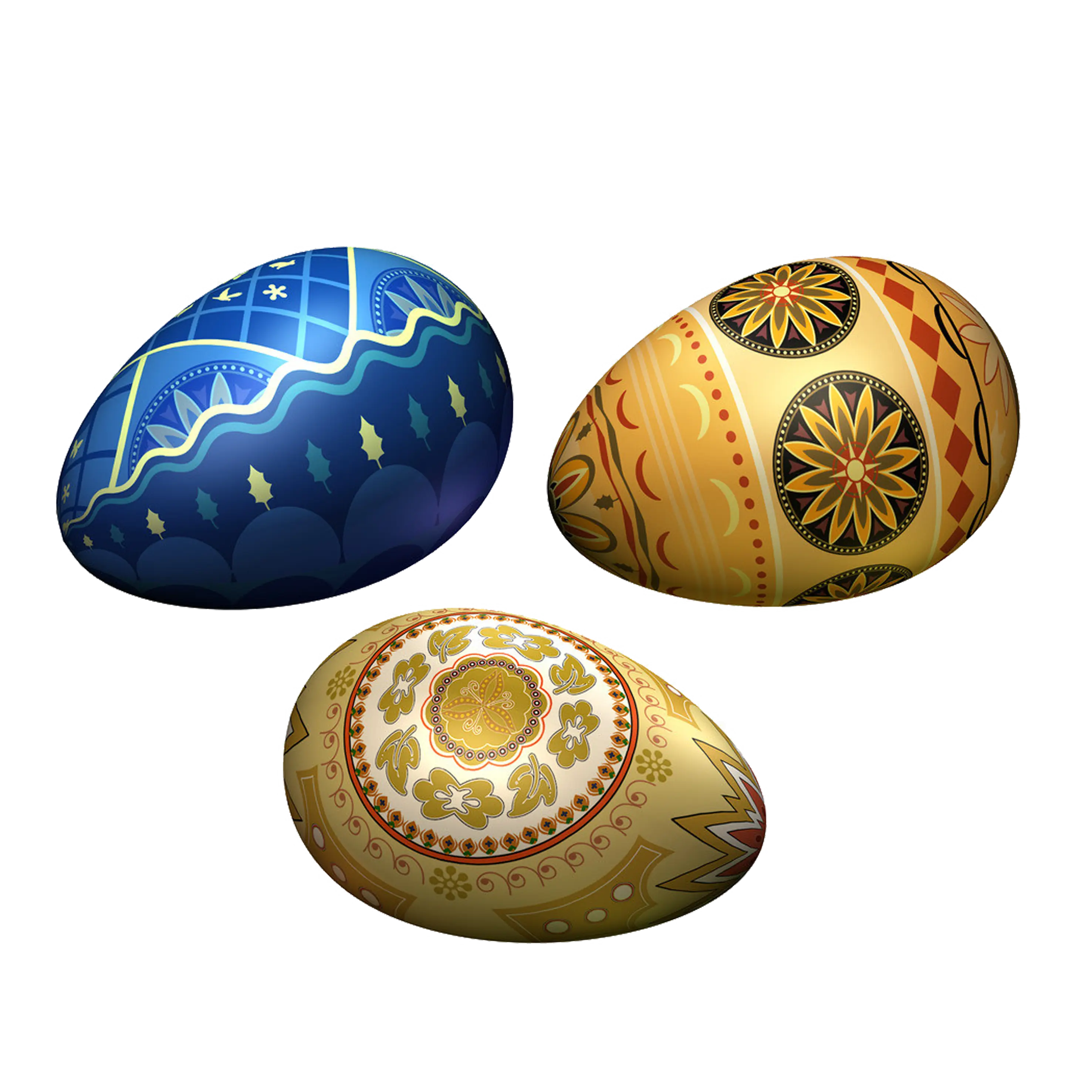 Colorful Decorated Easter Eggs