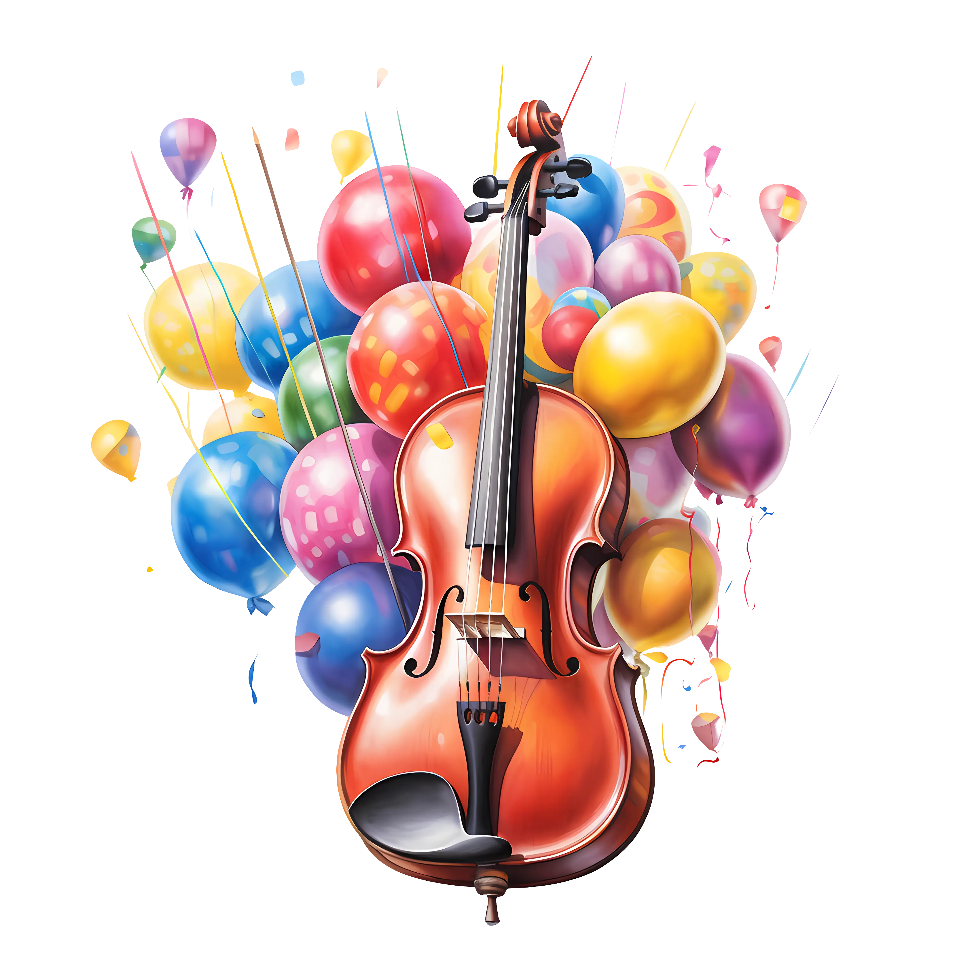 Violin with Balloons