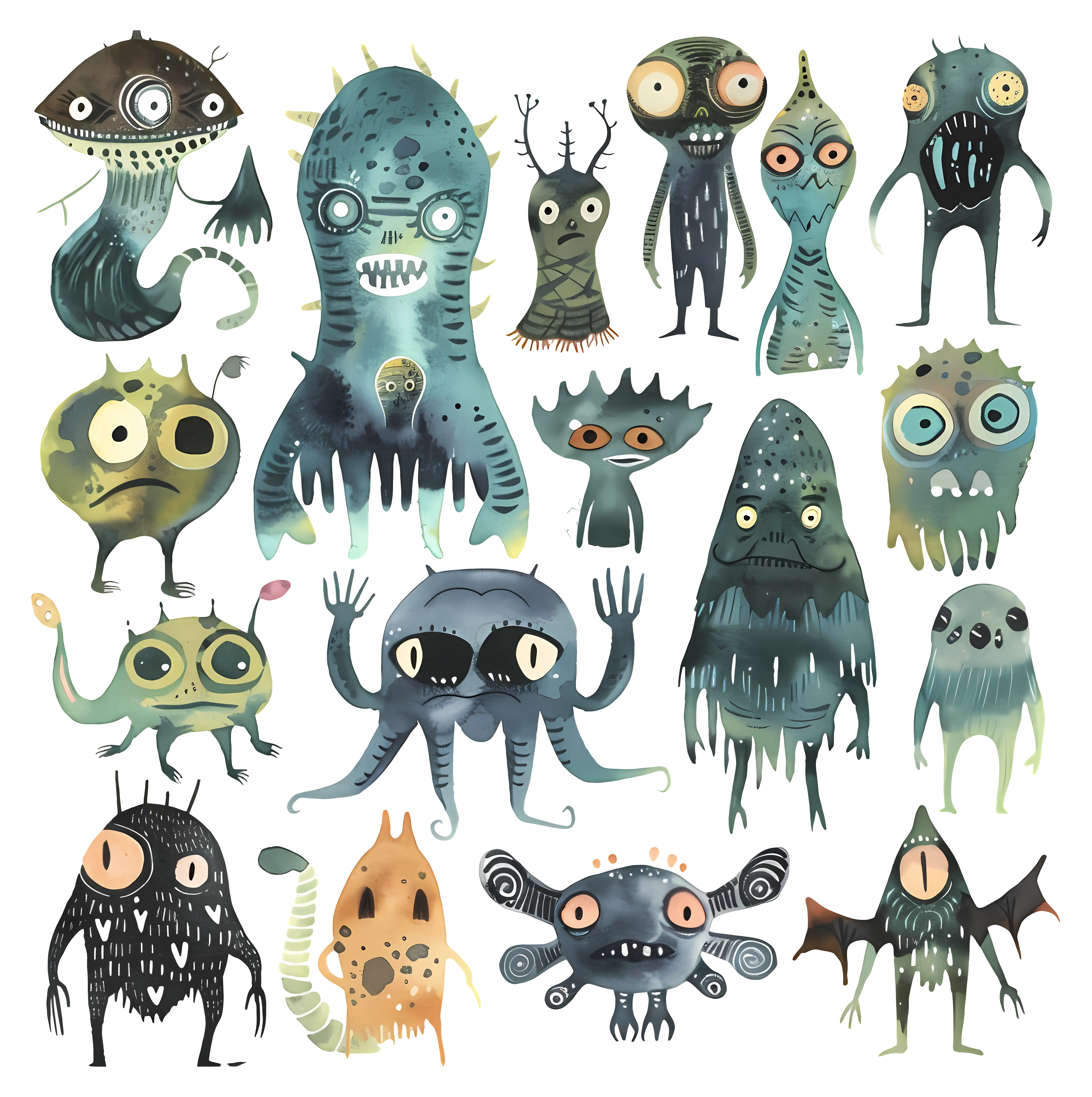 Quirky Cartoon Monsters for Halloween Fun
