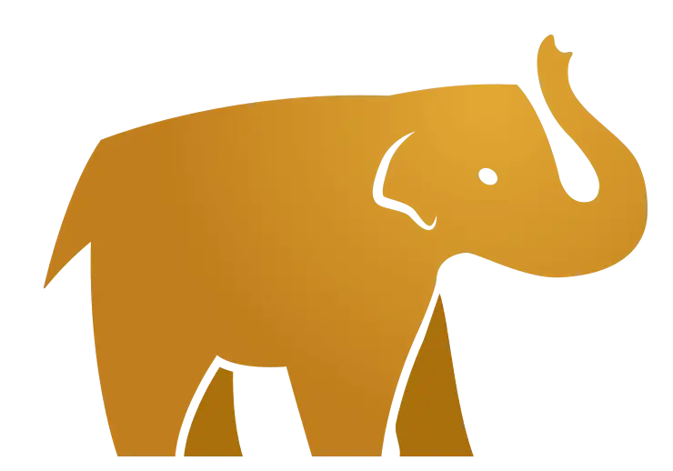 Golden Elephant Logo Illustration