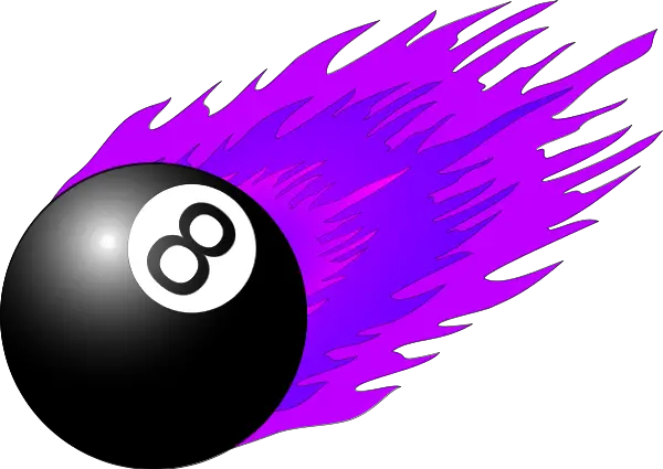 Magic 8 Ball with Purple Flames Illustration