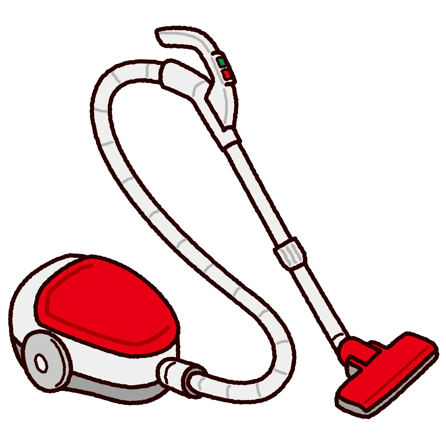 Red and White Vacuum Cleaner Illustration