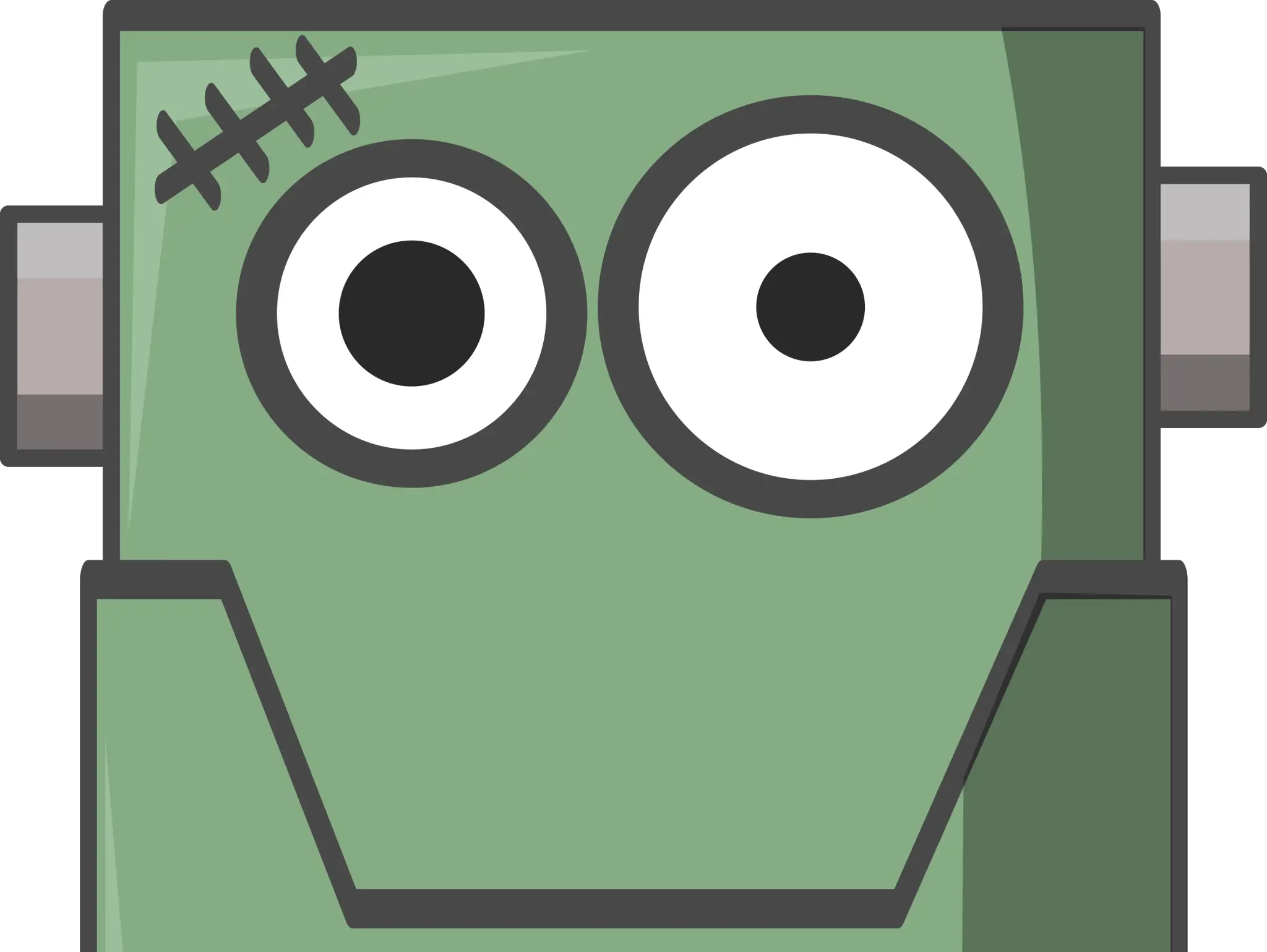 Cute Cartoon Robot Face Design