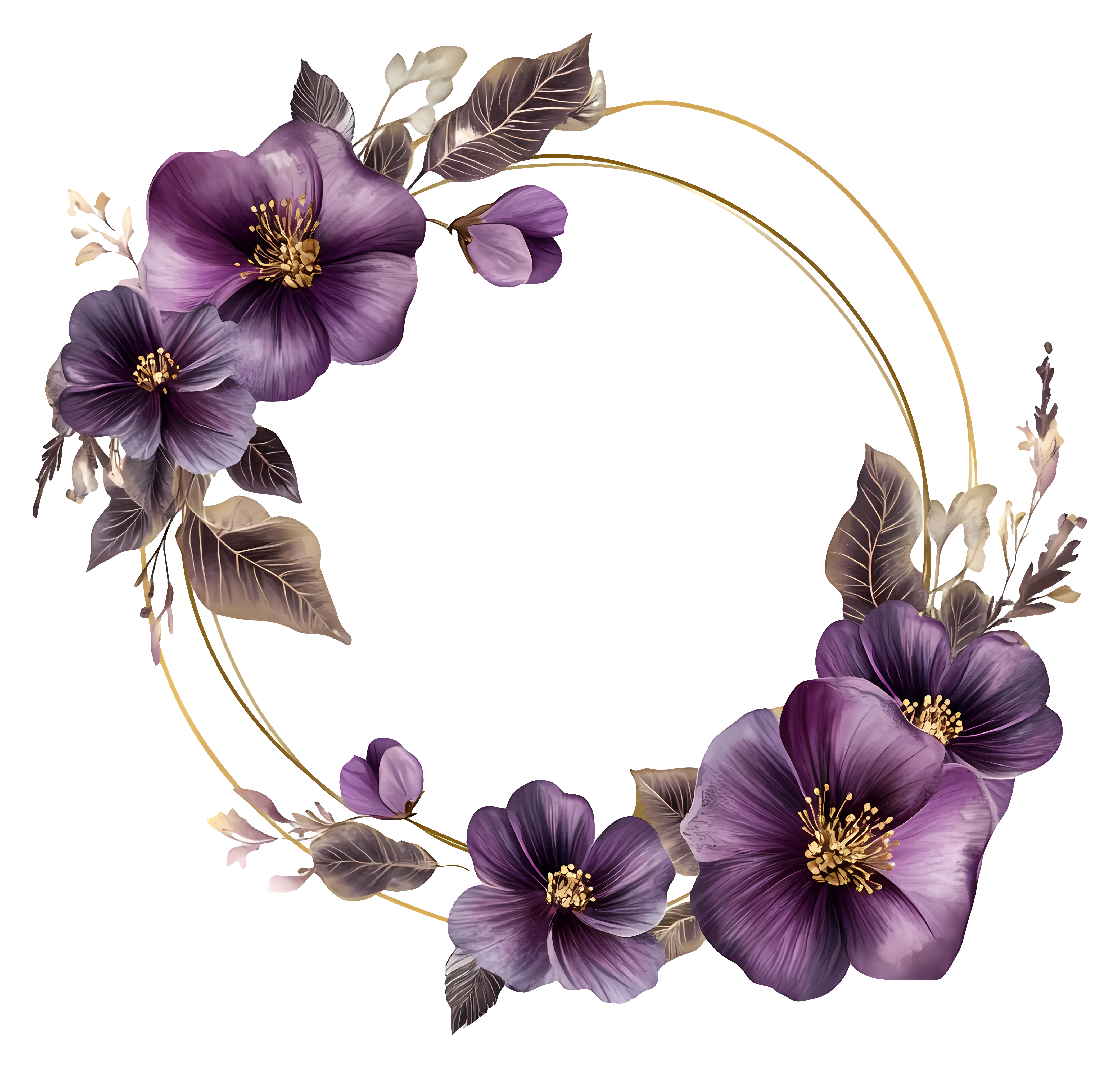 Purple Floral Circle