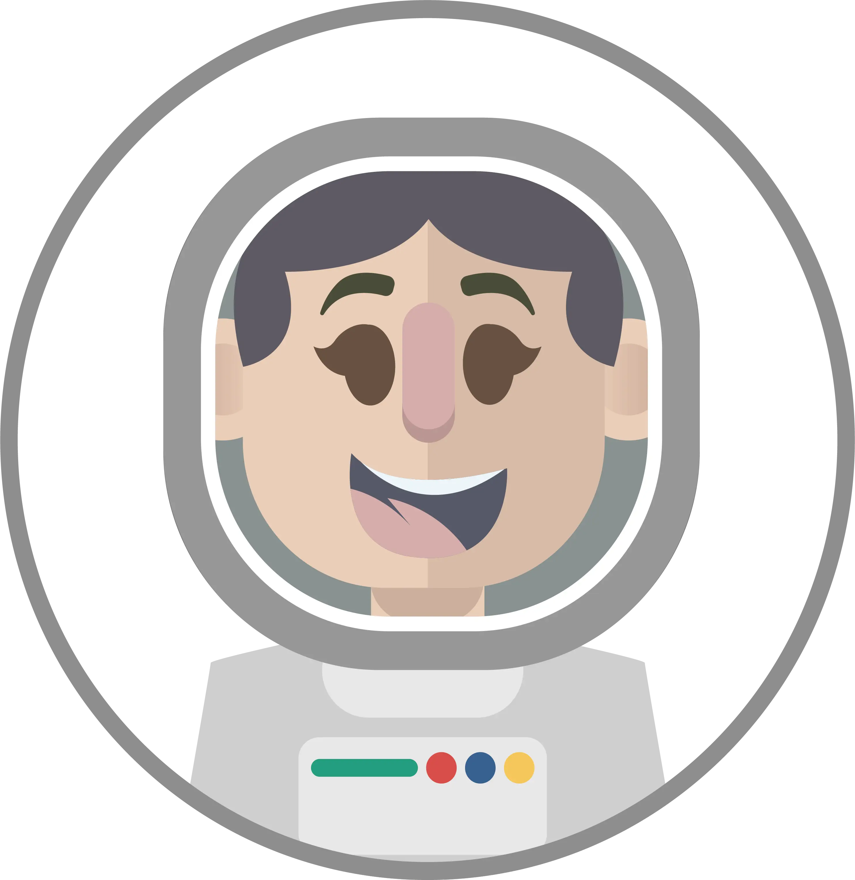 Cartoon Astronaut with Helmet