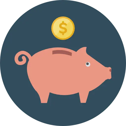 Piggy Bank with Gold Coin Illustration