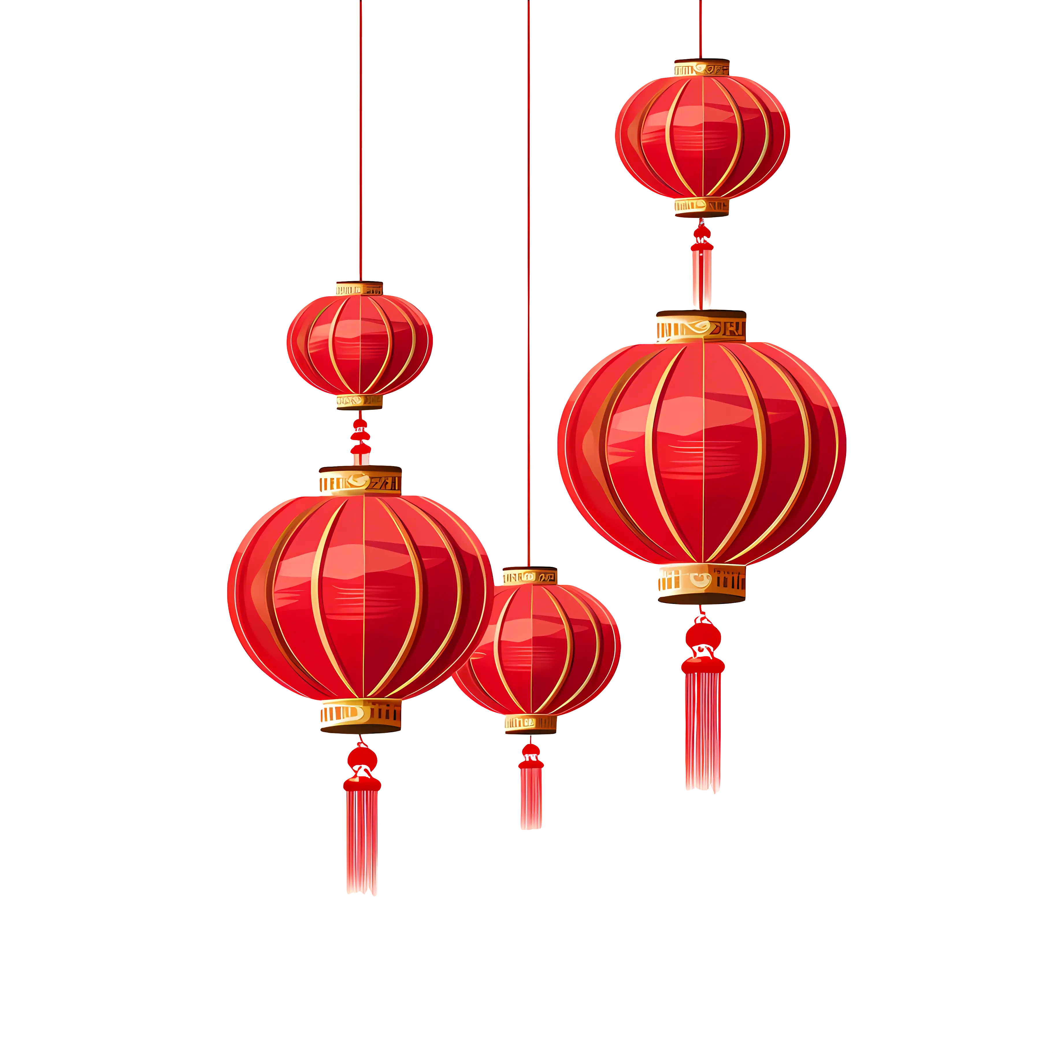 Hanging Red Lanterns for Chinese New Year