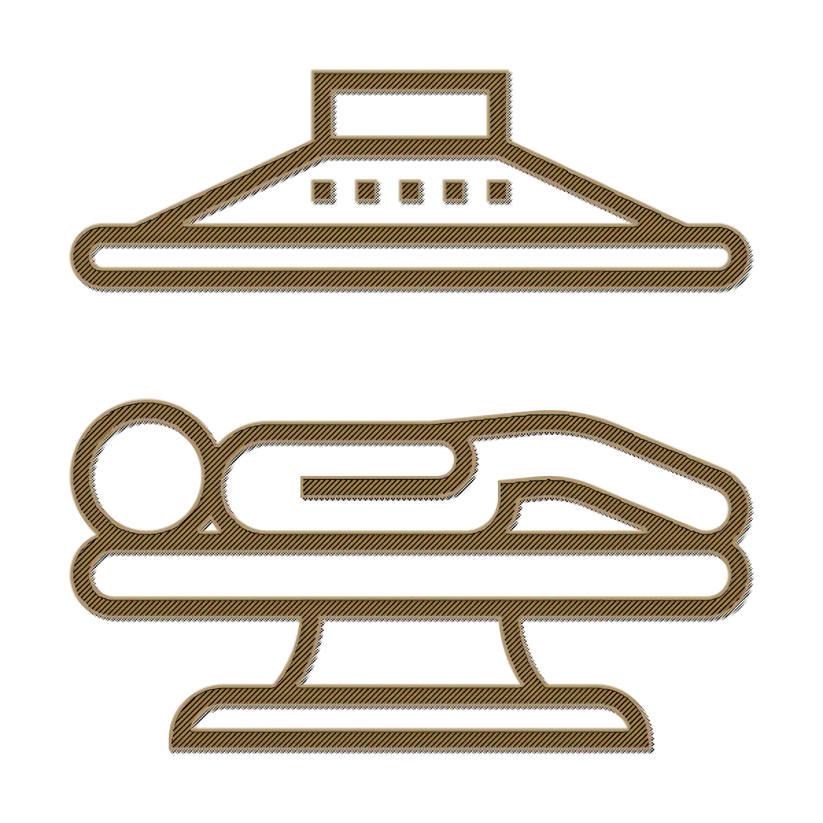 Human Figure under a Robotic Machine Beam Illustration