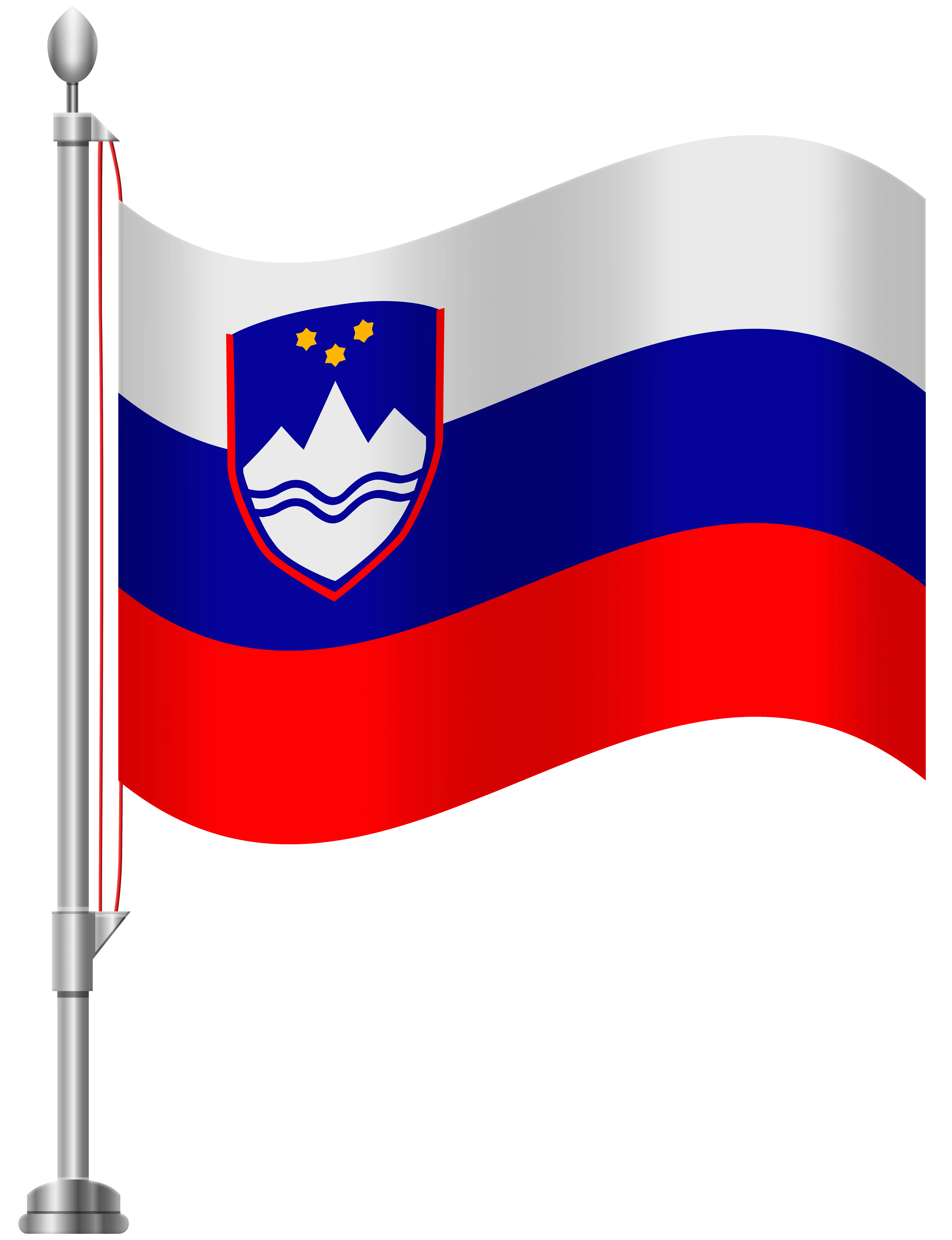 Flag of Slovenia on Flagpole