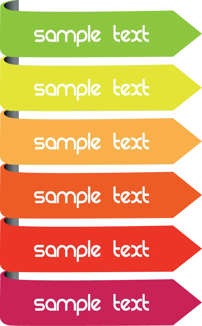 Colorful Labels with Sample Text