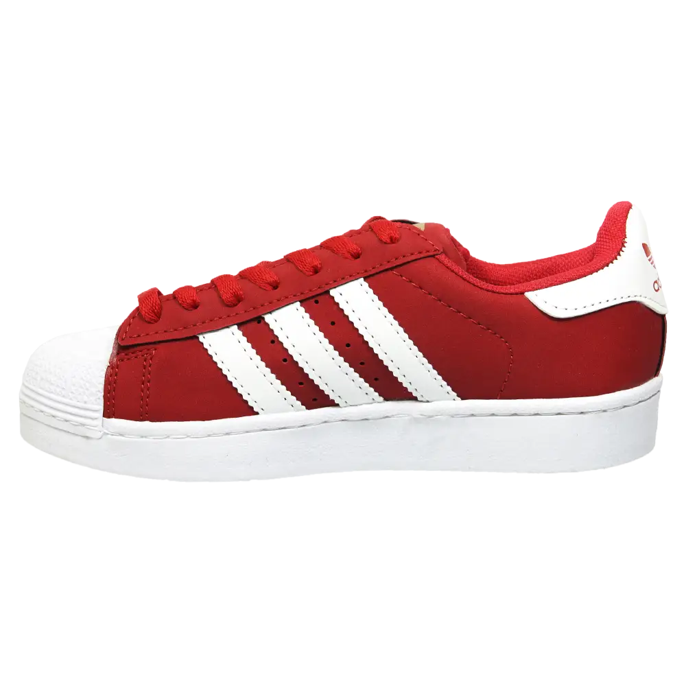 Red and White Sneaker with Stripes