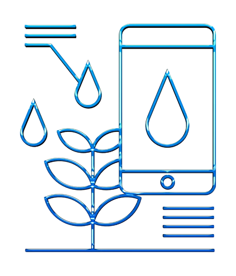 Smartphone with Water and Plant Icon