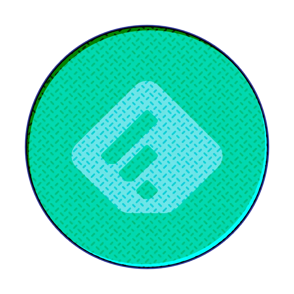 Green Circular Logo with Abstract Design