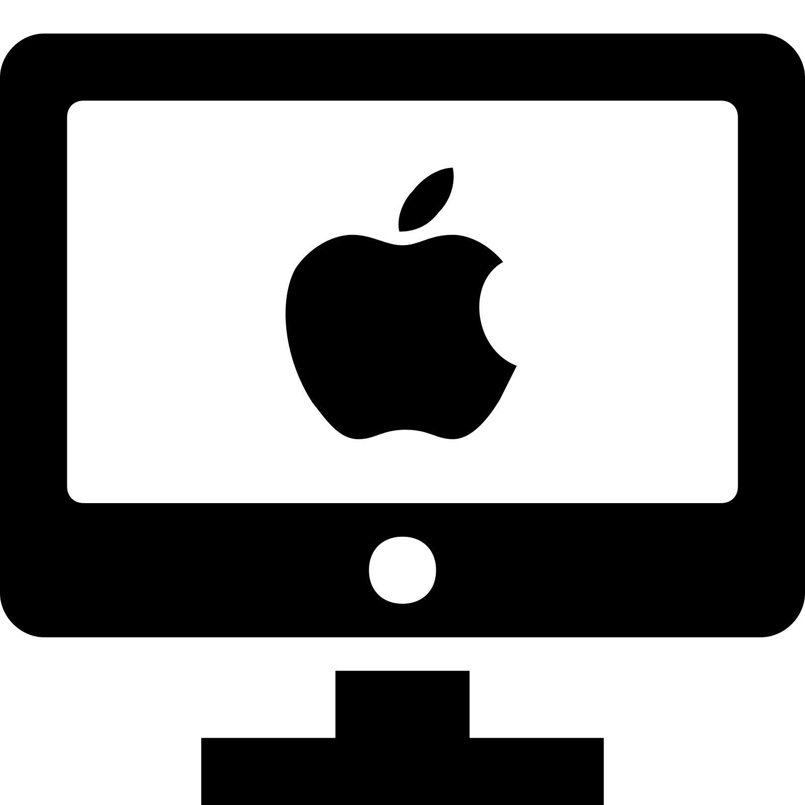 Computer Logo with Apple Symbol Design